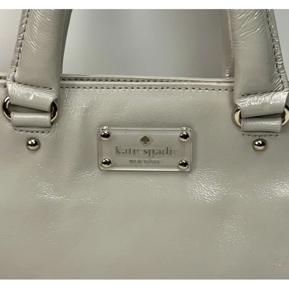 KATE SPADE New York Wellesley‎ Tote Satchel Taupe Patent Leather Shoulder Purse
